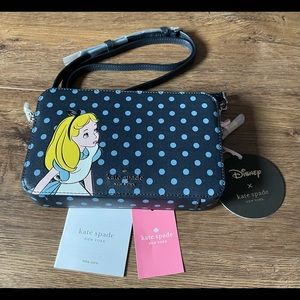KATE SPADE-NWT Blue Leather “Alice in Wonderland” Crossbody Handbag
